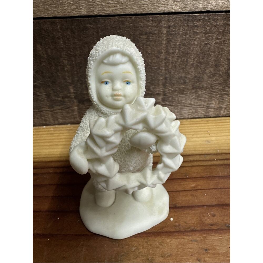 Dept. 56 - Winter Snowbabies - With Wreath "I Made This Just For You" In Box